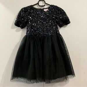Cat & Jack Black Sequin and Tulle Dress